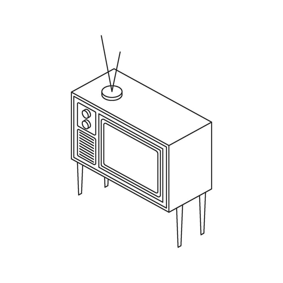 Isometric Television design element templates vector