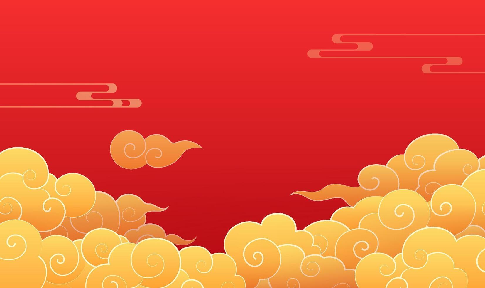 Chinese style red celebration New Year background yellow moire vector