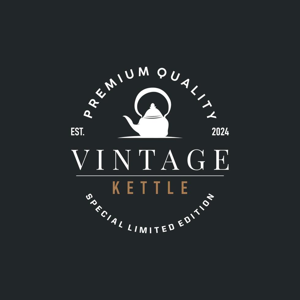 kettle logo design concept illustration template vector