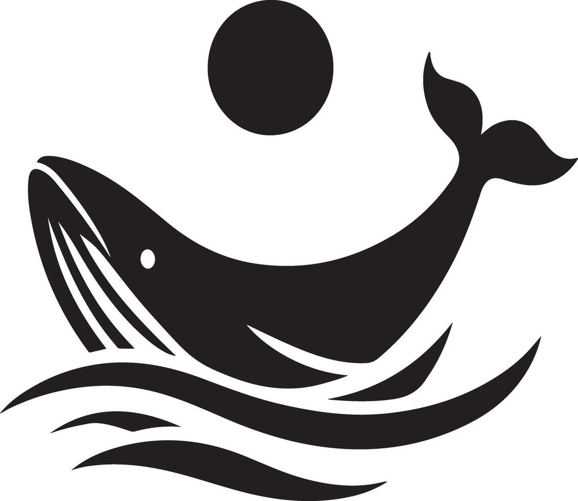 Whale silhouette logo design art illustration on a white background vector