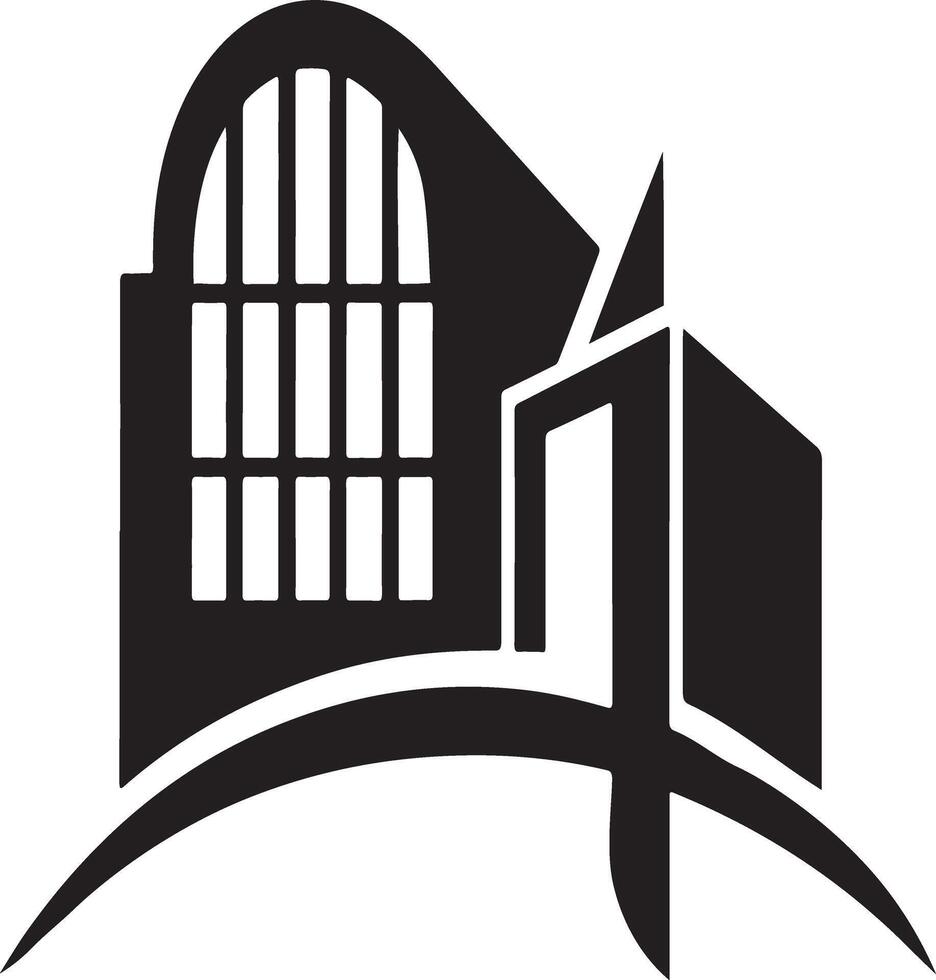 Arts and architecture logo image silhouette art illustration on a white background vector