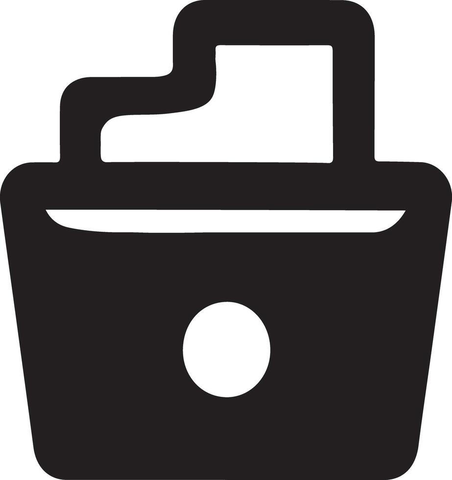 A silhouette image of a black file icon on a white background vector