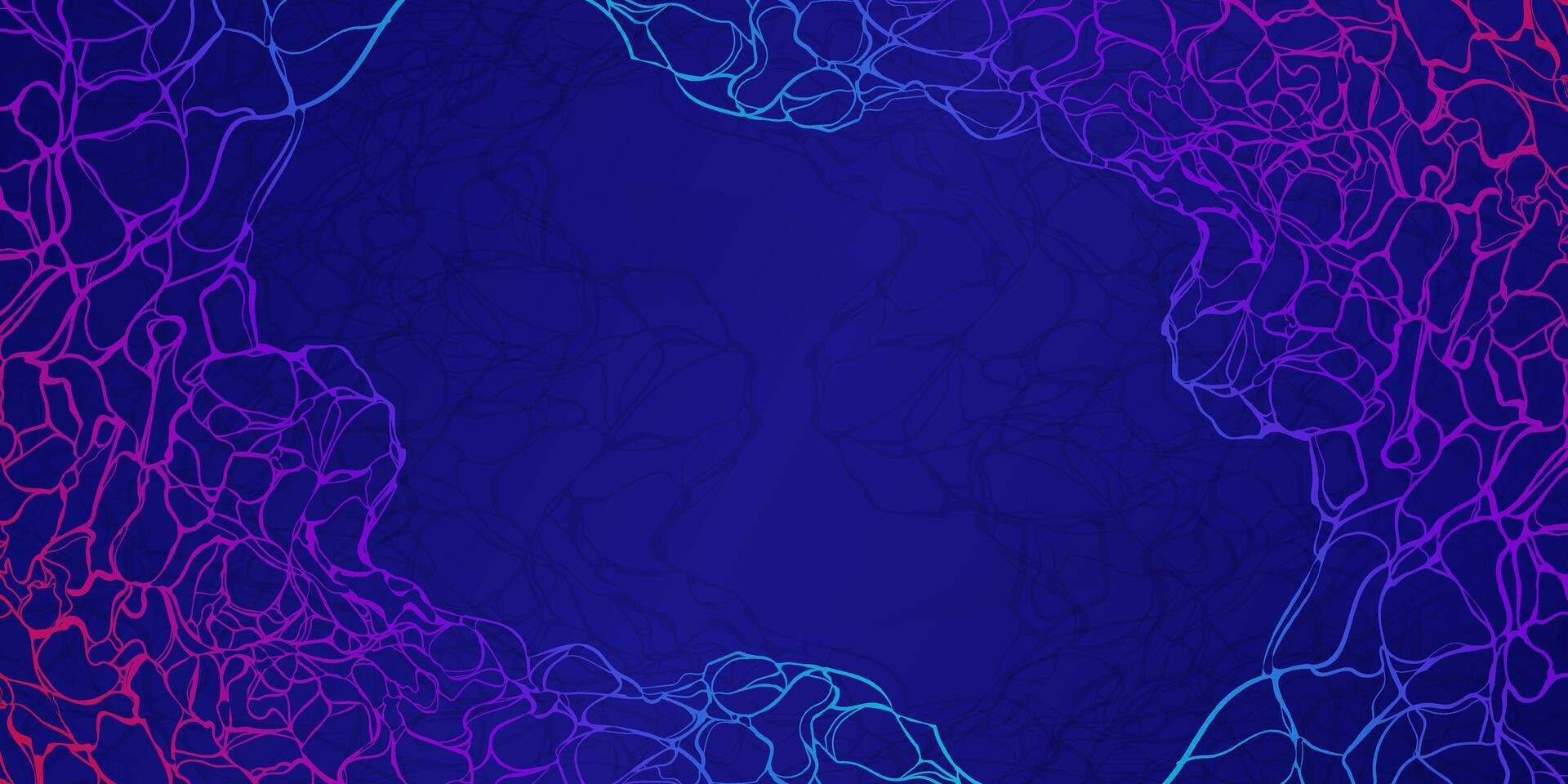 Artistic hand drawn line frame in dark blue background, colorful nerve pattern suitable for motivational words frames, presentation backgrounds, business cards, and luxury invitations. vector