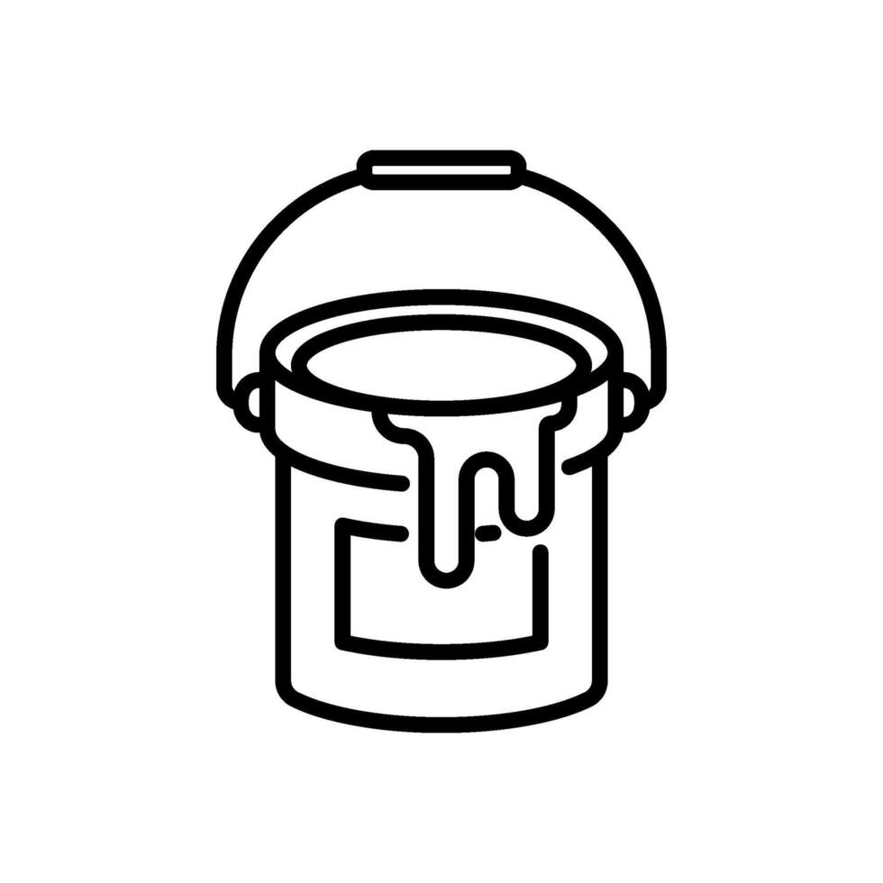 paint bucket icon, line style icon vector
