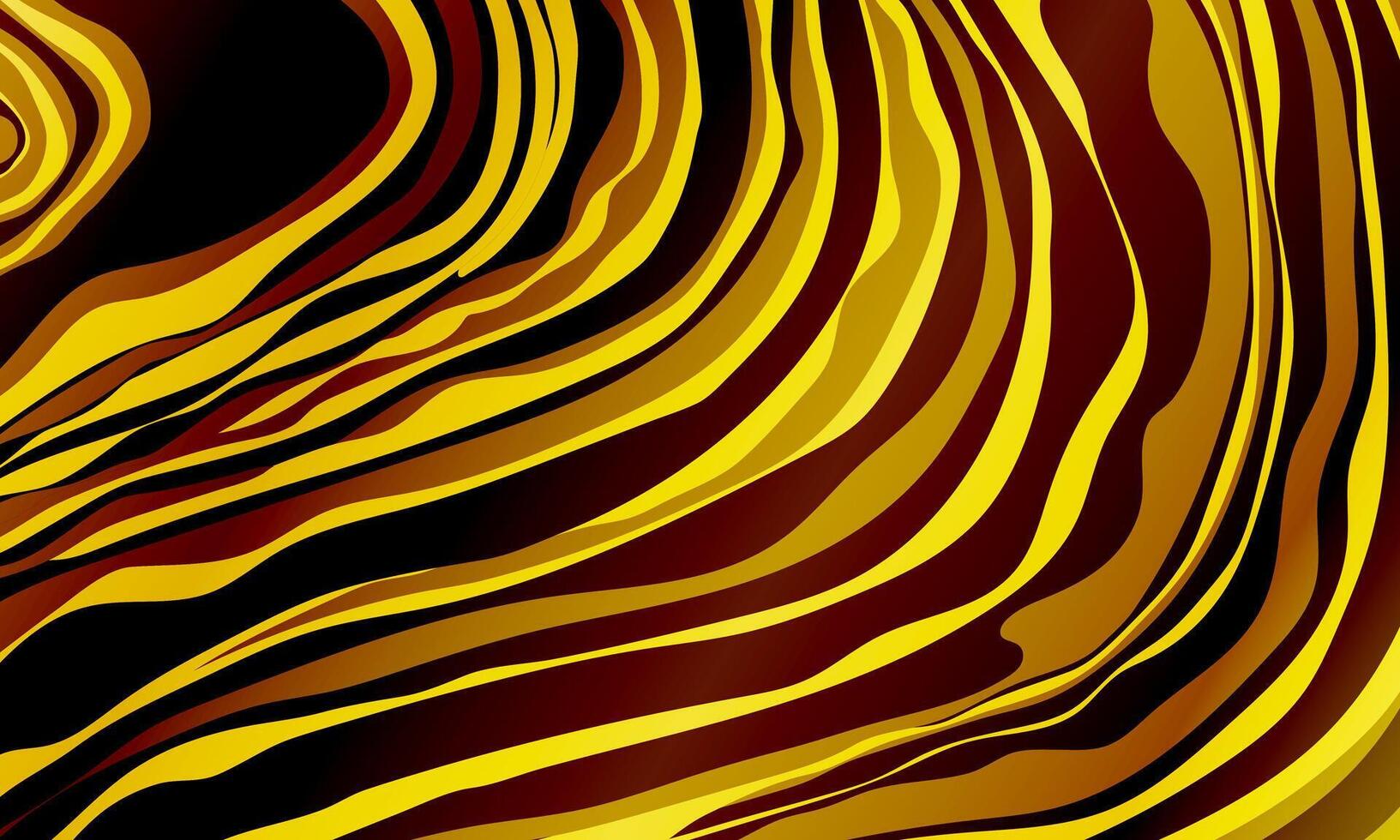 Abstract wavy line pattern curve dark yellow gold background. smooth color. vector