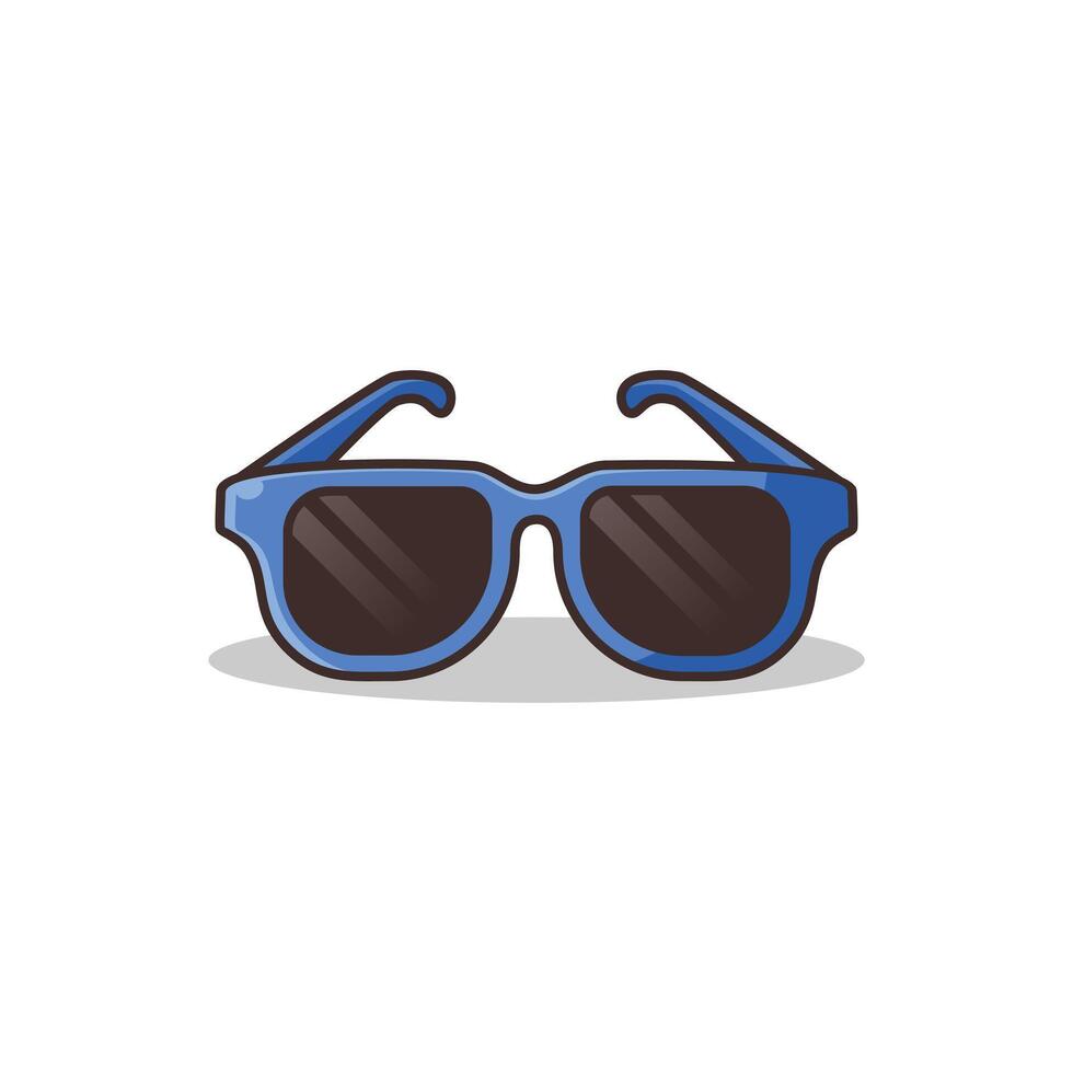 Glasses Cartoon Illustration - Isolated on a White Background. vector