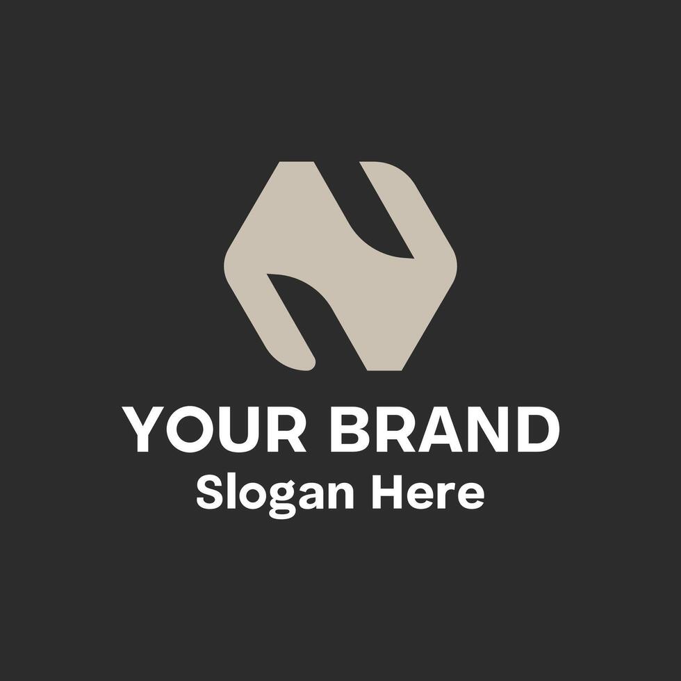logo from a combination of the letter n and a hexagon vector