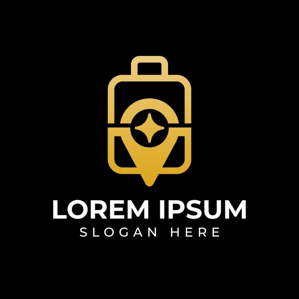 Unique Logo with a Combination of a Suitcase and a Star vector