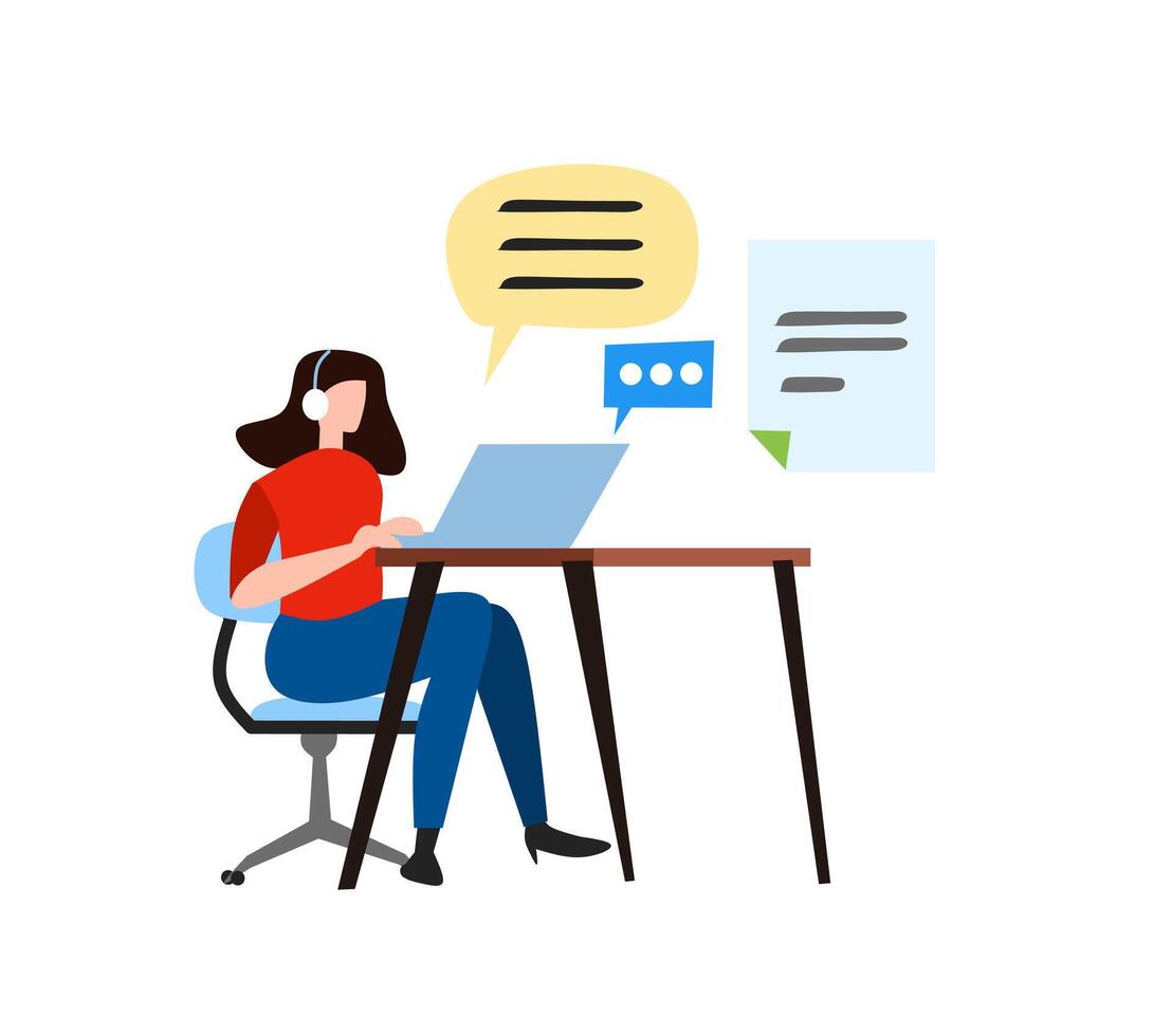 Business illustration flat art doing task and work vector