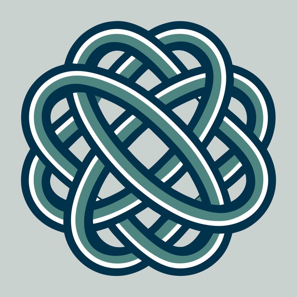 a Celtic knot in blue and green colors vector