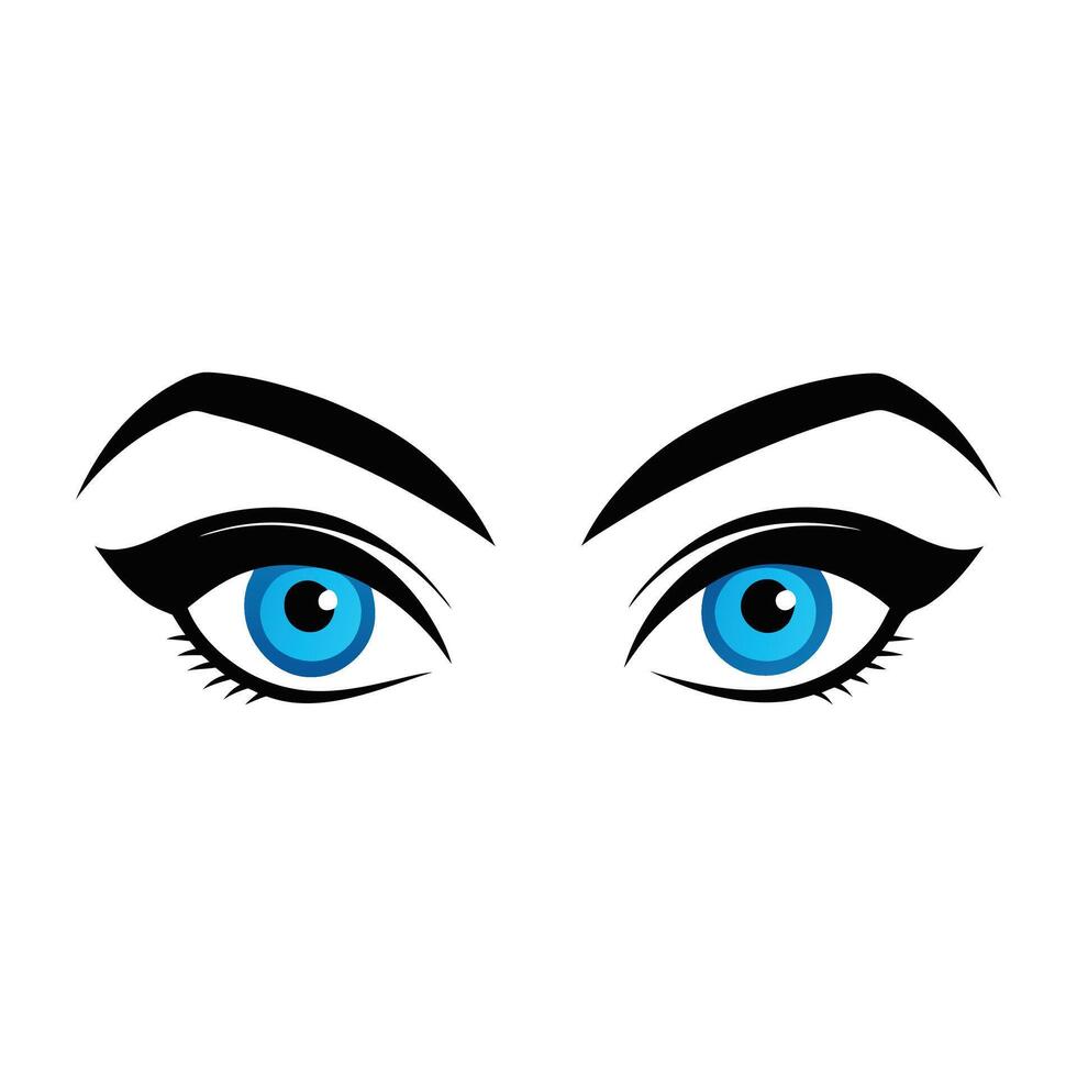 a woman's eyes with blue eyes on a white background vector