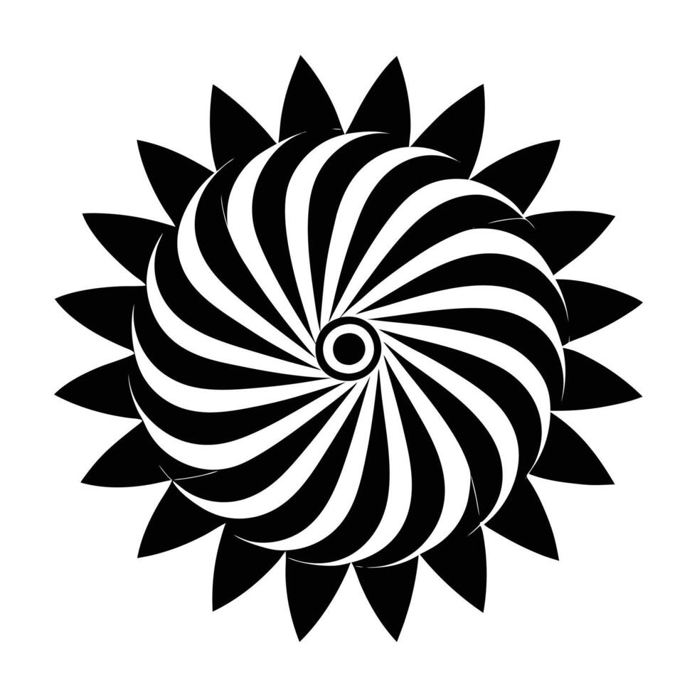 a black and white image of a spiral design vector