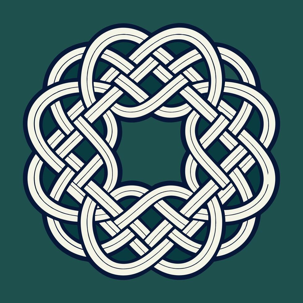 Celtic knot design in the form of a circle vector