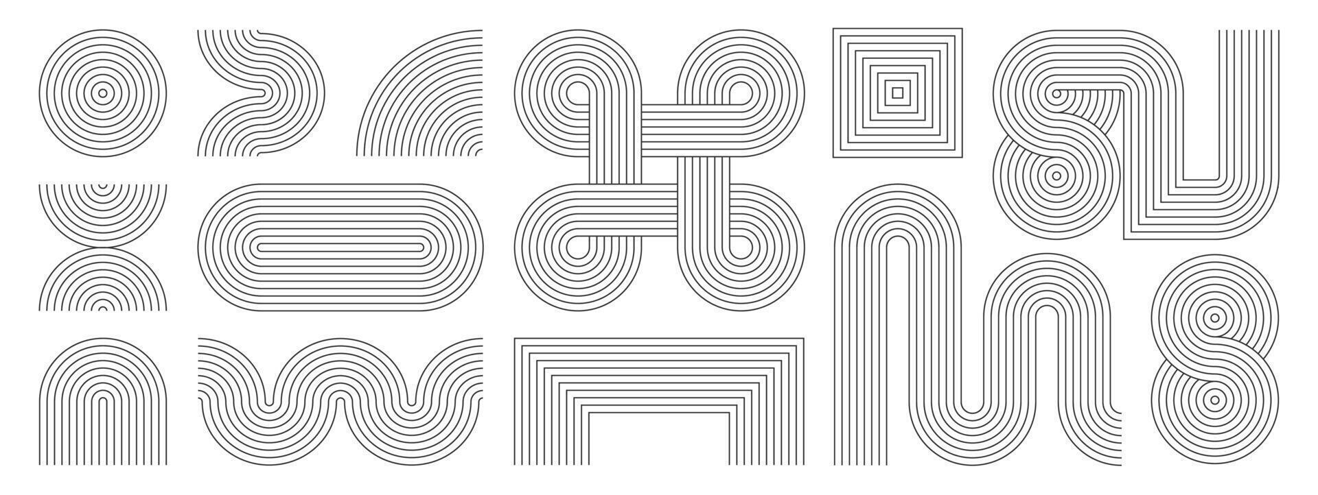Aesthetic contemporary stripe line art. vector