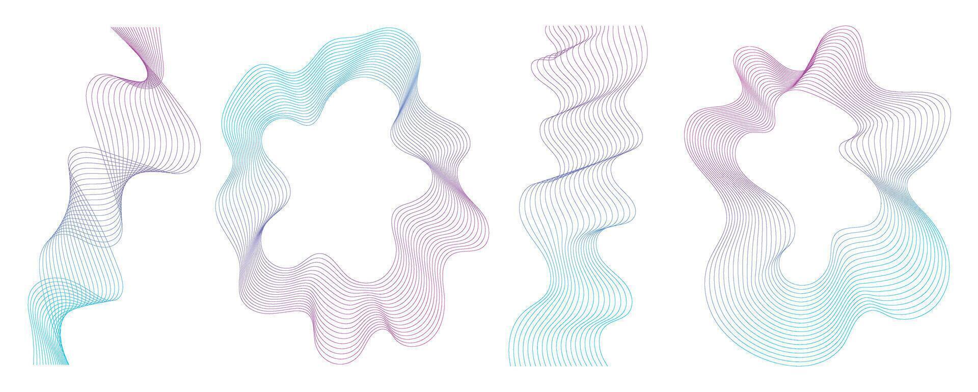 Gradient abstract blend line element collection vector