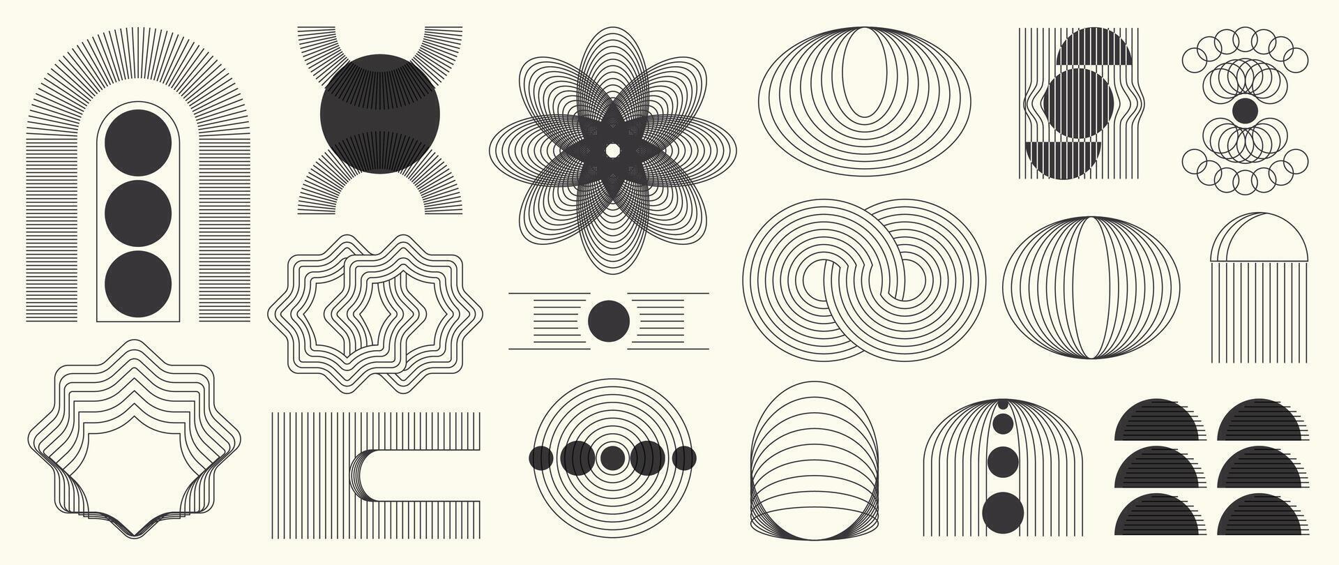 Abstract minimal element stripe line set. vector