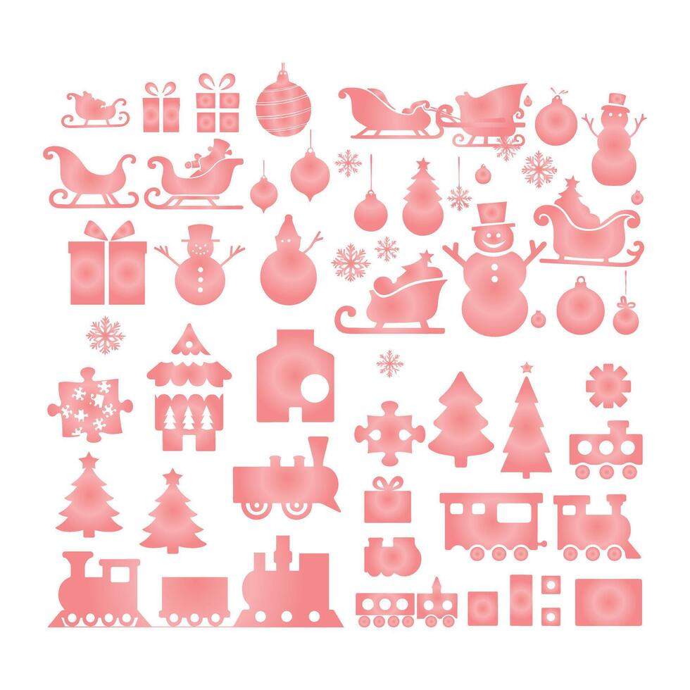 christmas toy. silhouette of Christmas toys. . vector