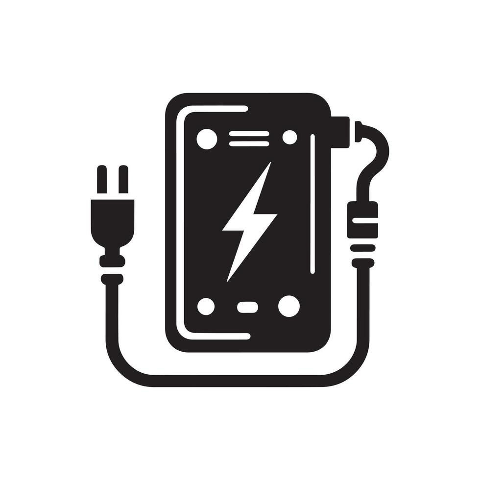 Power bank icon symbol flat style illustration. vector