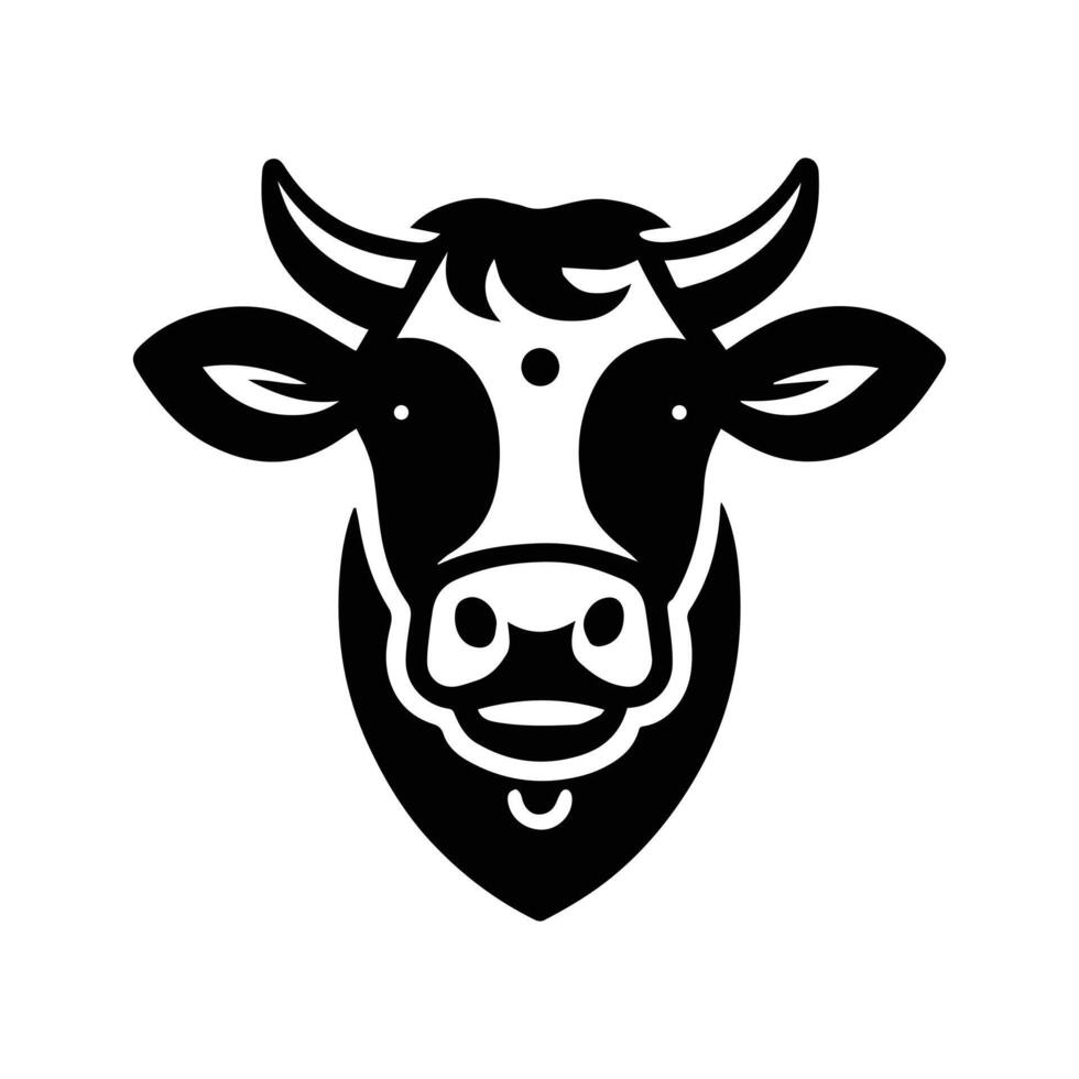 design of cow's head on a white background. vector