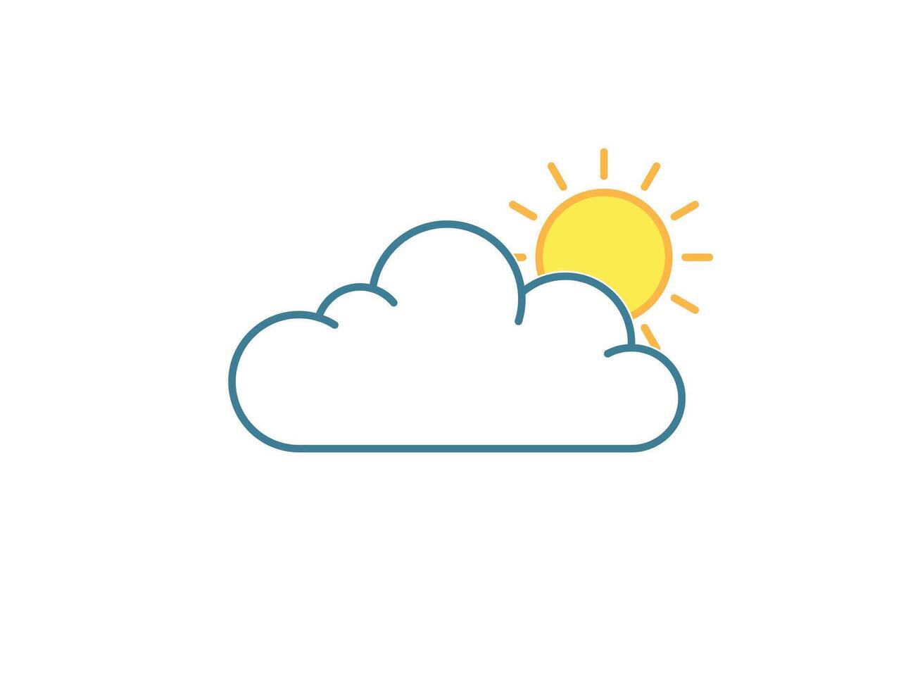 Cloudy Day Icon, Weather forecast, Meteorology concept vector