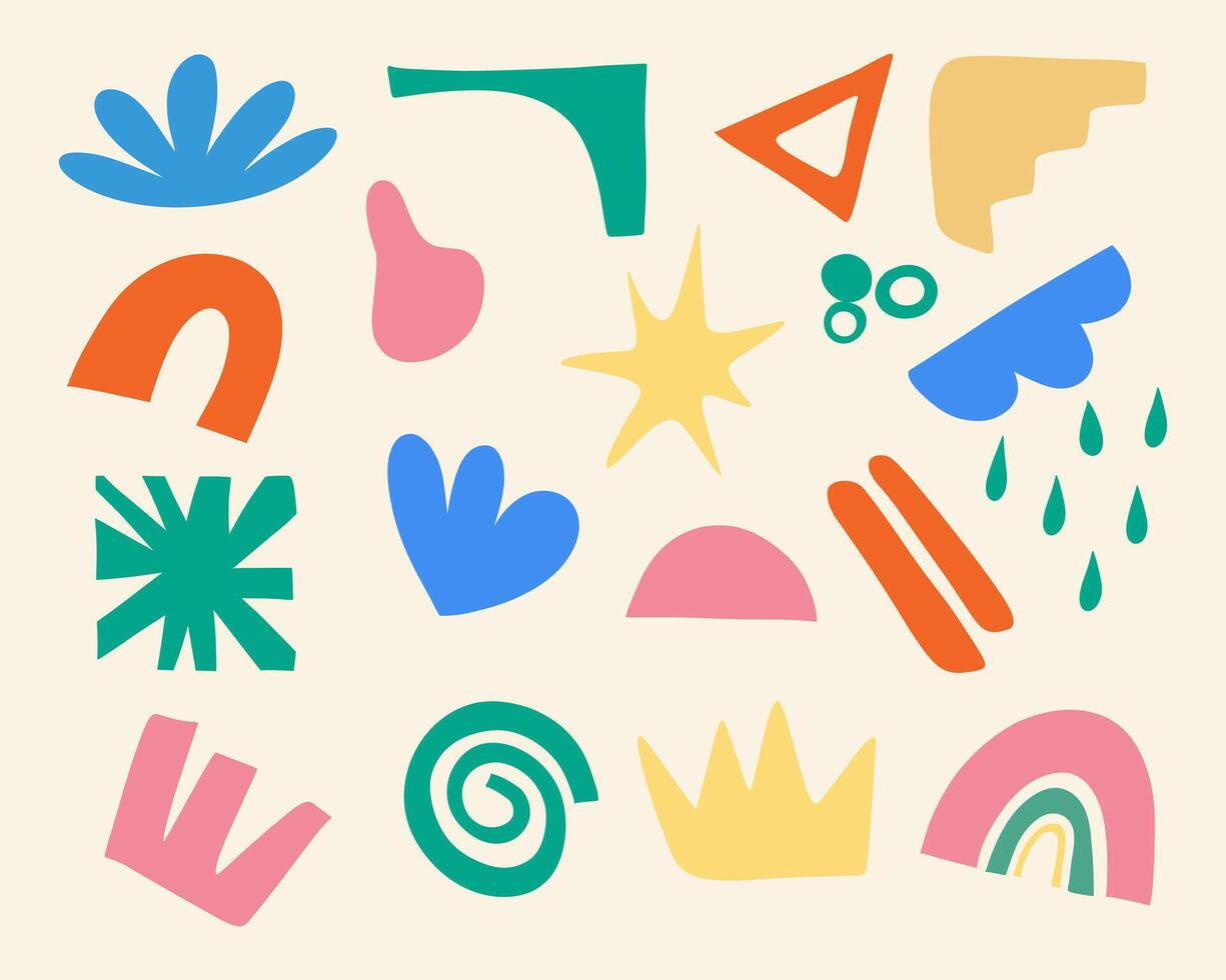Abstract colorful shape background matisse style motif collection pattern illustration fabric textile paper print art decoration editable vector