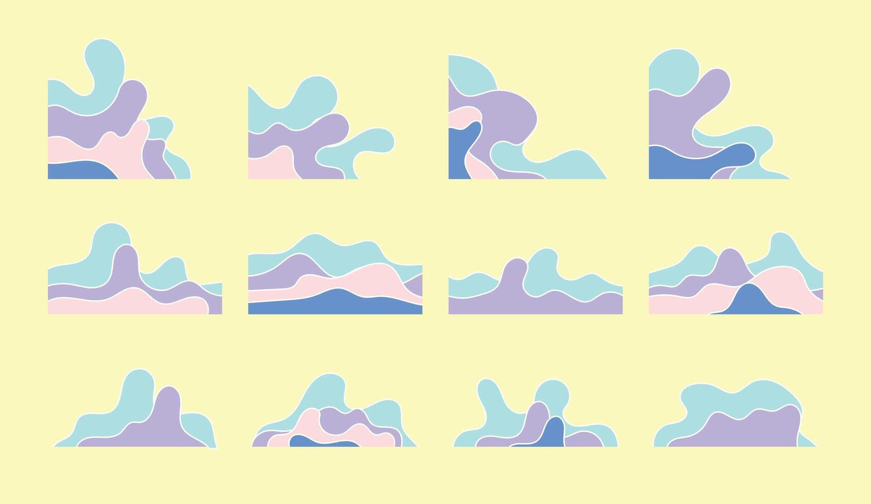 Abstract Wave Shapes Set vector