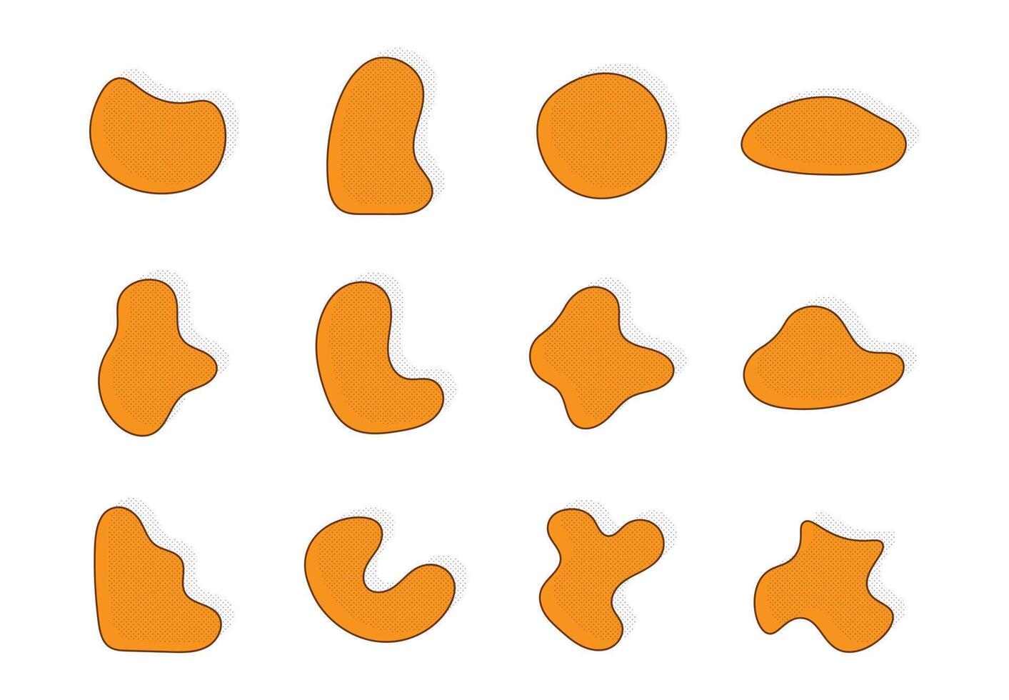 Orange Abstract Shapes Set vector