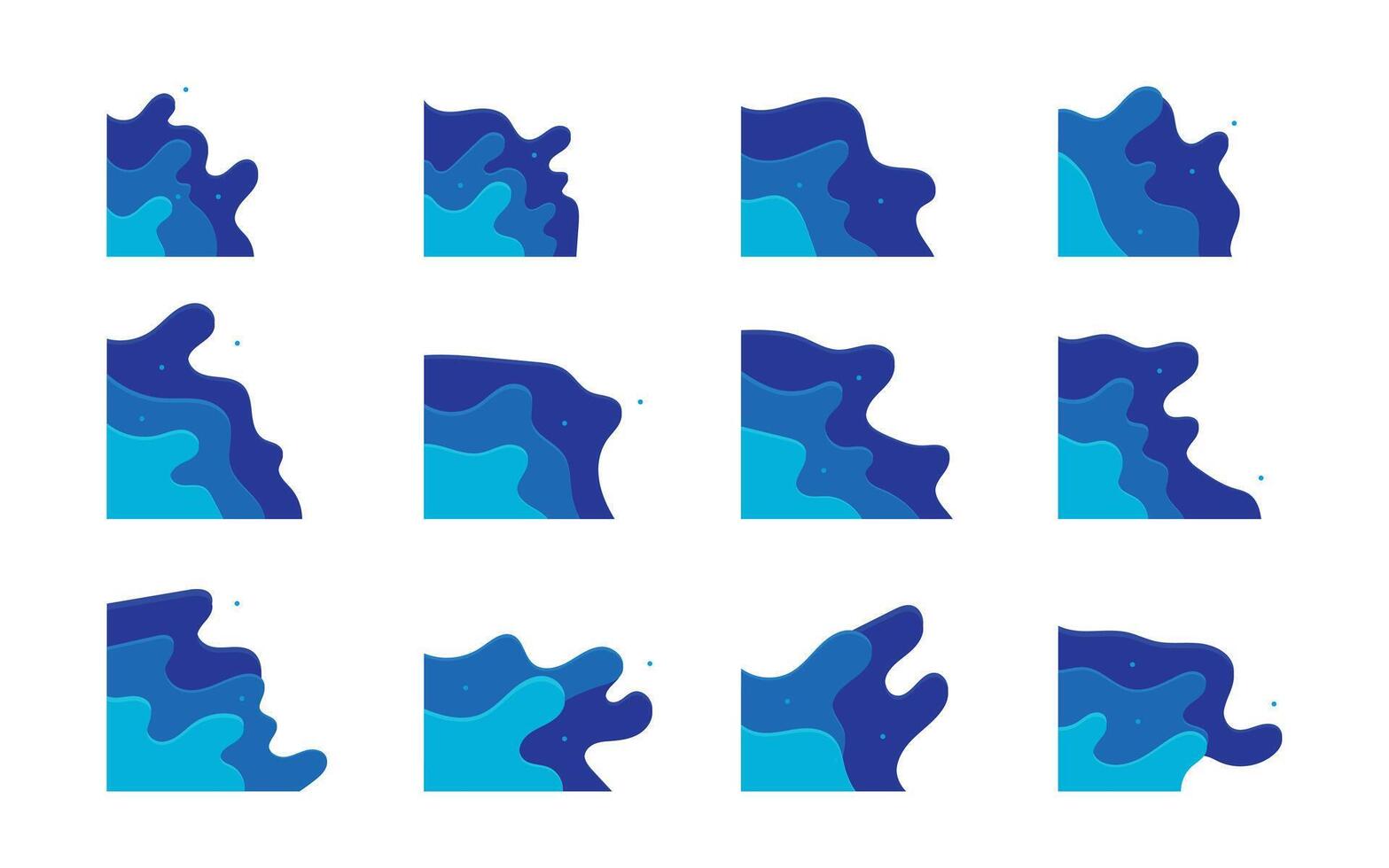 Abstract Wave Corner Border, Fluid Blob Decoration. Organic Wavy Edge Illustration vector