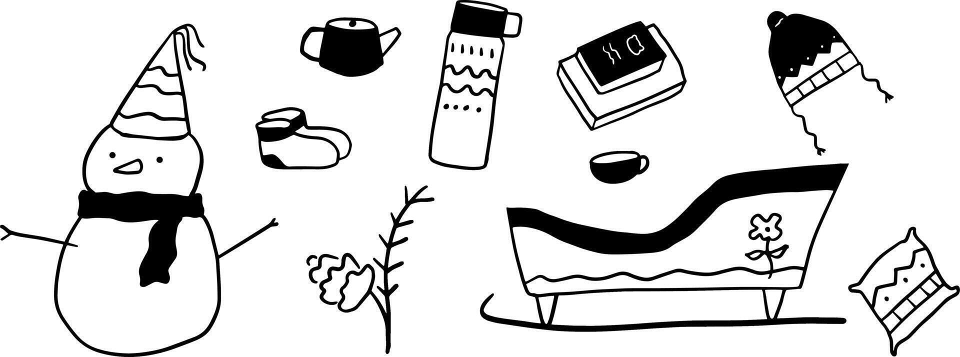 Minimalist Winter Elements for Holiday and Seasonal Projects vector