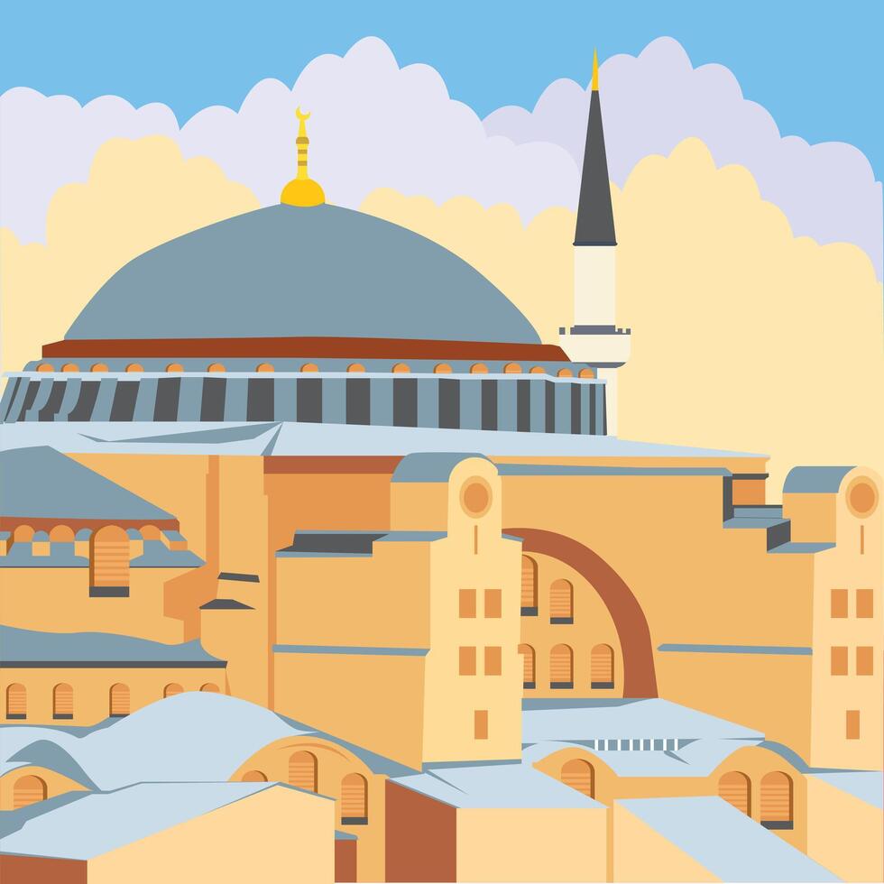 Hagia Sophia Domes Landmark of Turkey vector