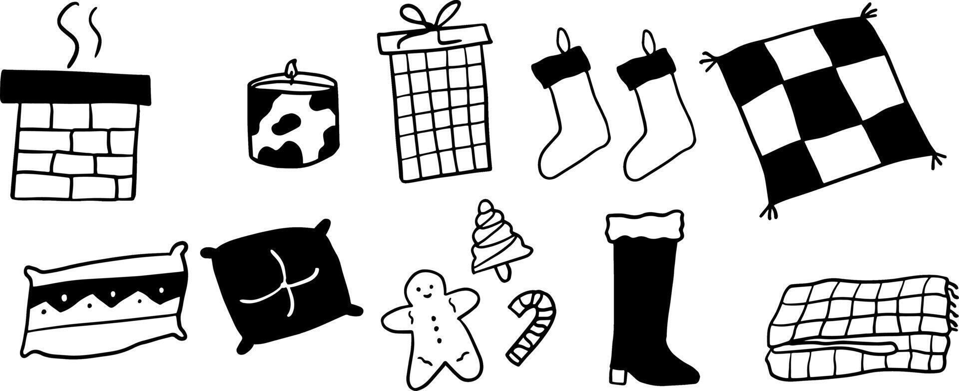 Simple Winter Illustration Set for Holiday-Themed Designs vector