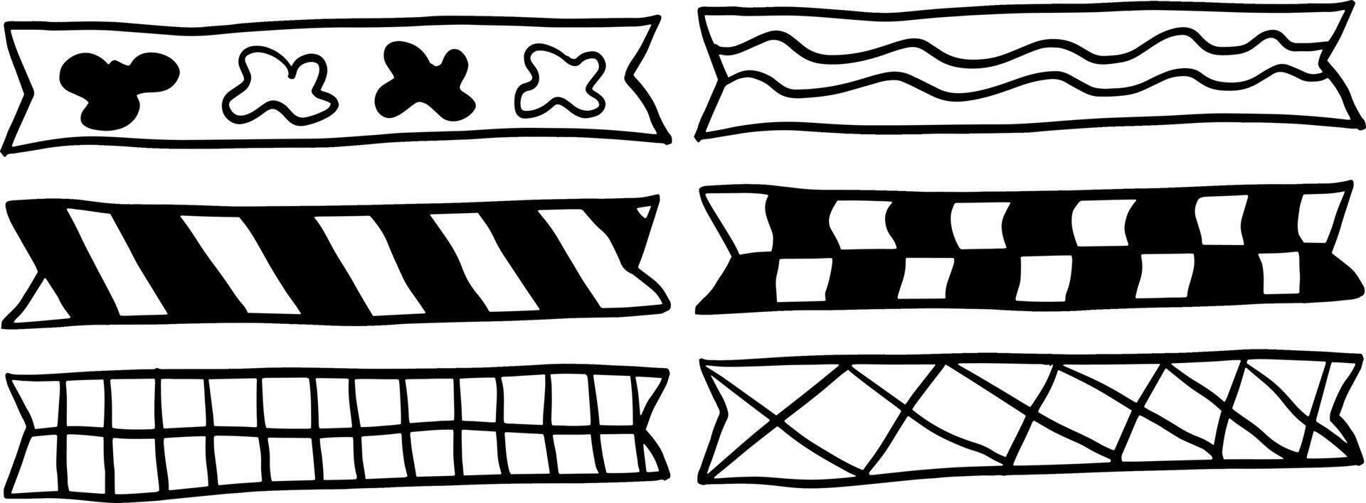 Decorative Washi Tape Doodles for Creative Craft Projects vector