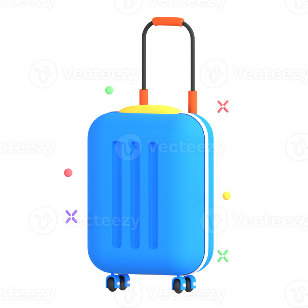 A suitcase with colorful dots on it png