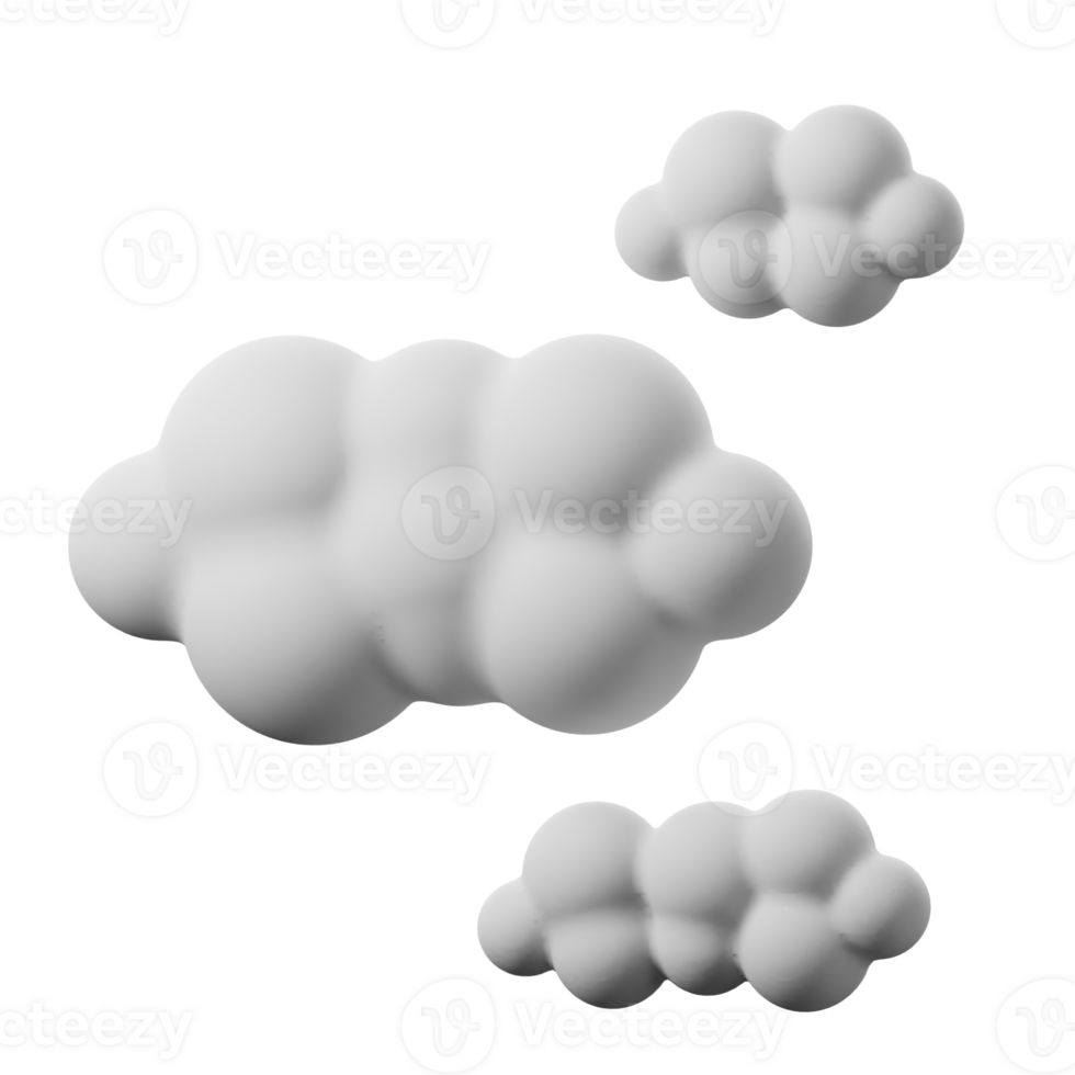 Three clouds are shown on a black background png