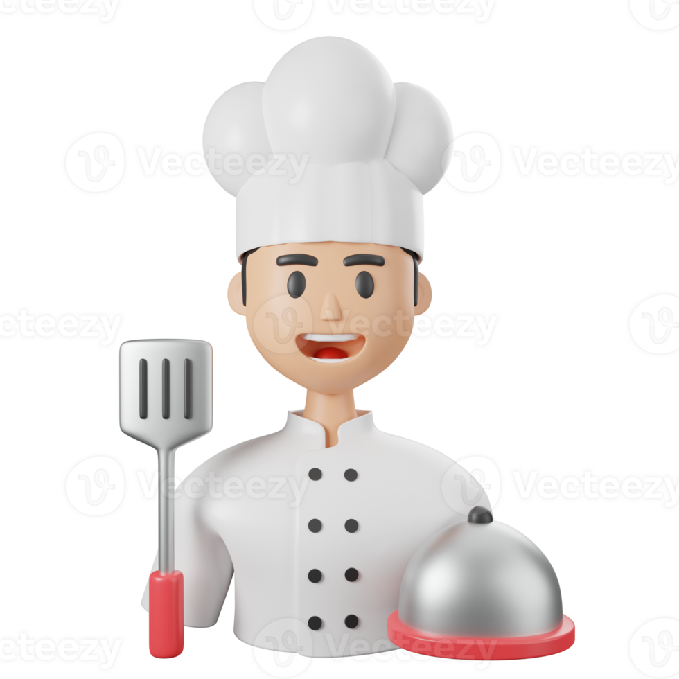 A cartoon chef holding a spatula and a spatula png