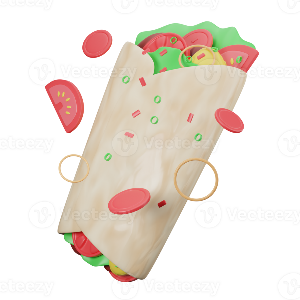 A burrito with toppings on it png