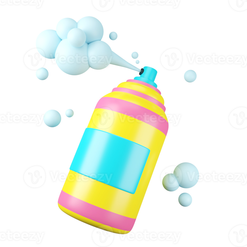 A colorful spray bottle with bubbles on it png