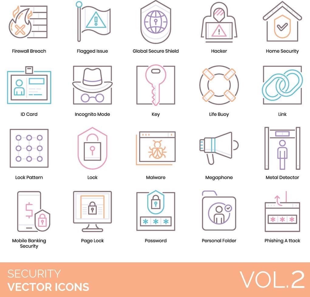 Security icons set, illustration vector