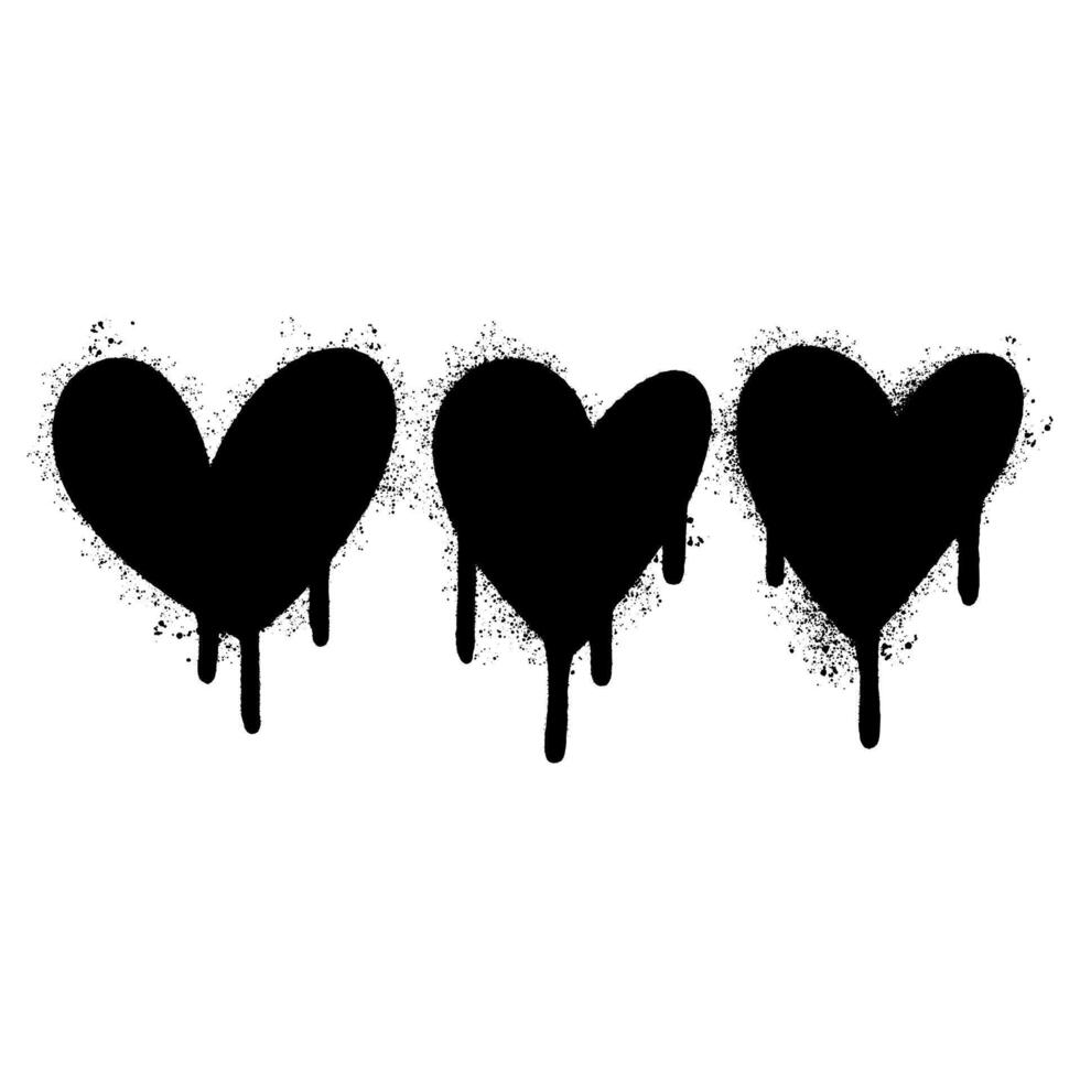 Spray Painted Graffiti heart icon Sprayed isolated with a white background. graffiti love icon with over spray in black over white. vector
