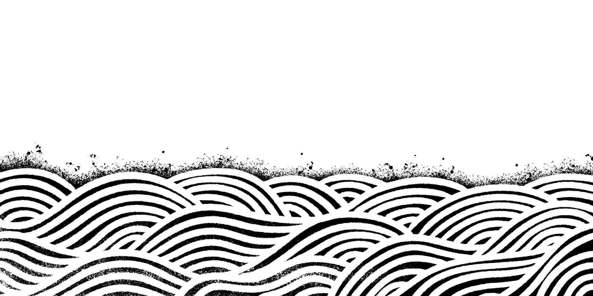Spray Painted Graffiti Japan Ocean Sea Wave icon isolated on white background. vector