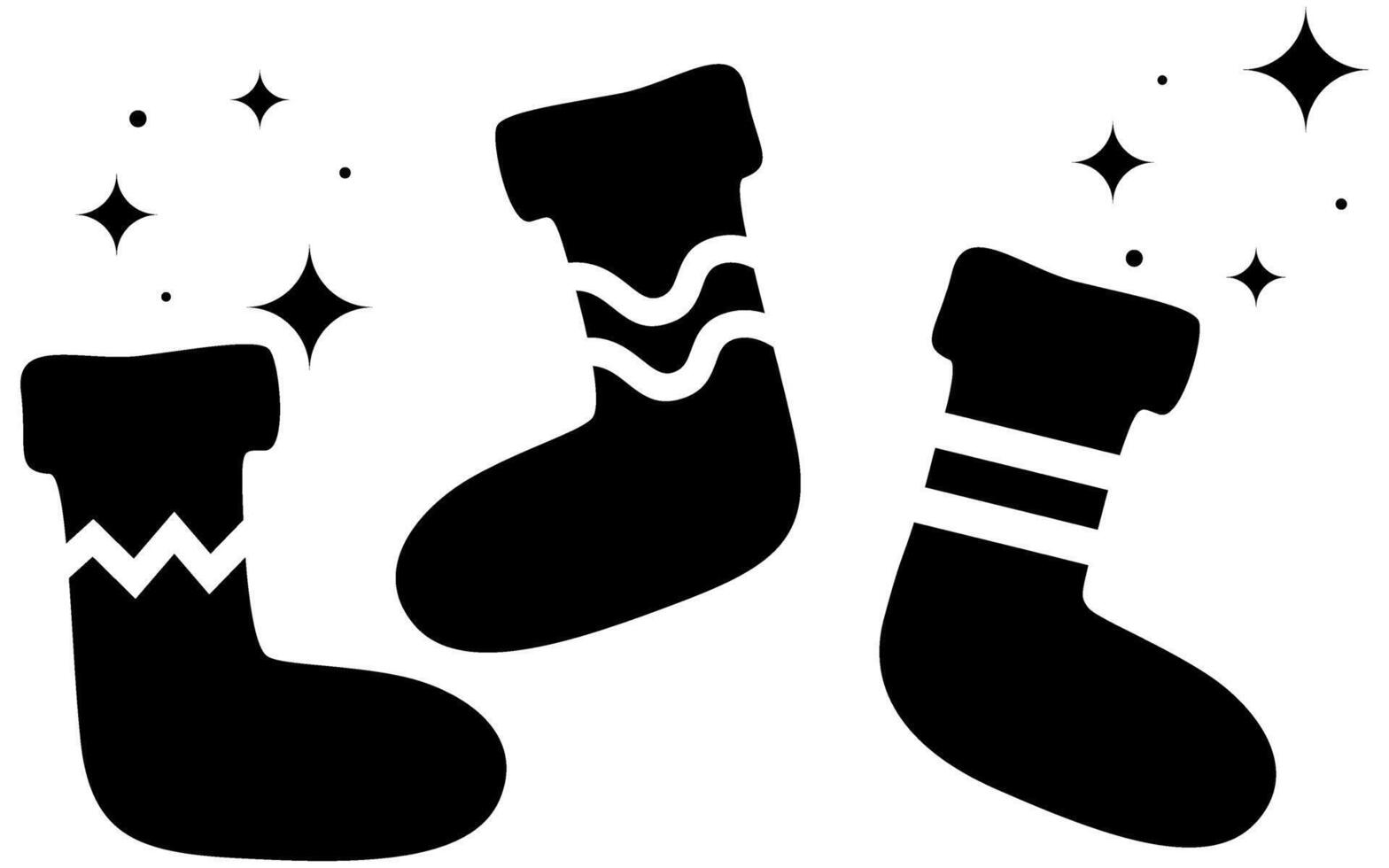 Black and white christmas socks clip art vector