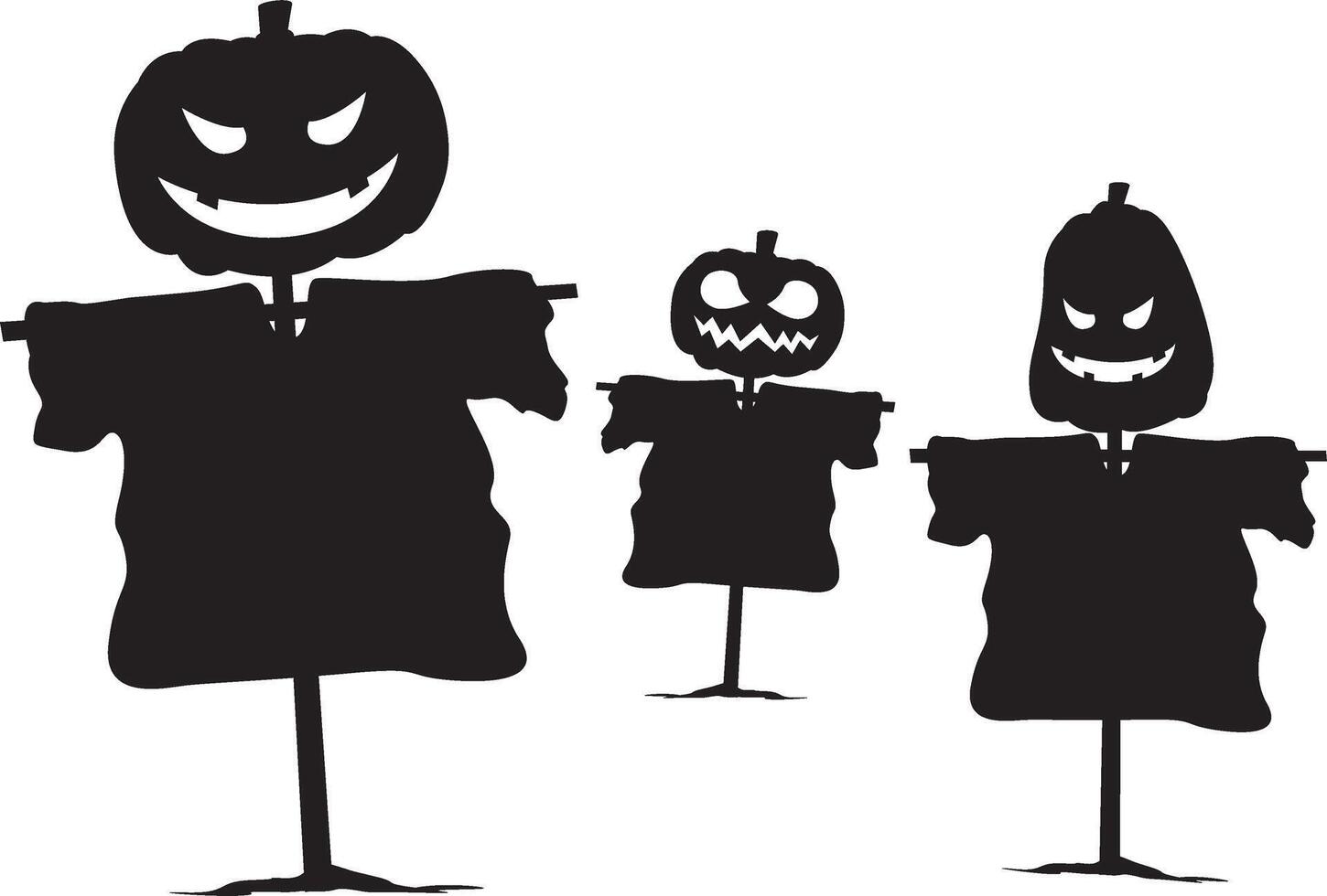 Halloween scarecrow with pumpkins and jack o lanterns vector