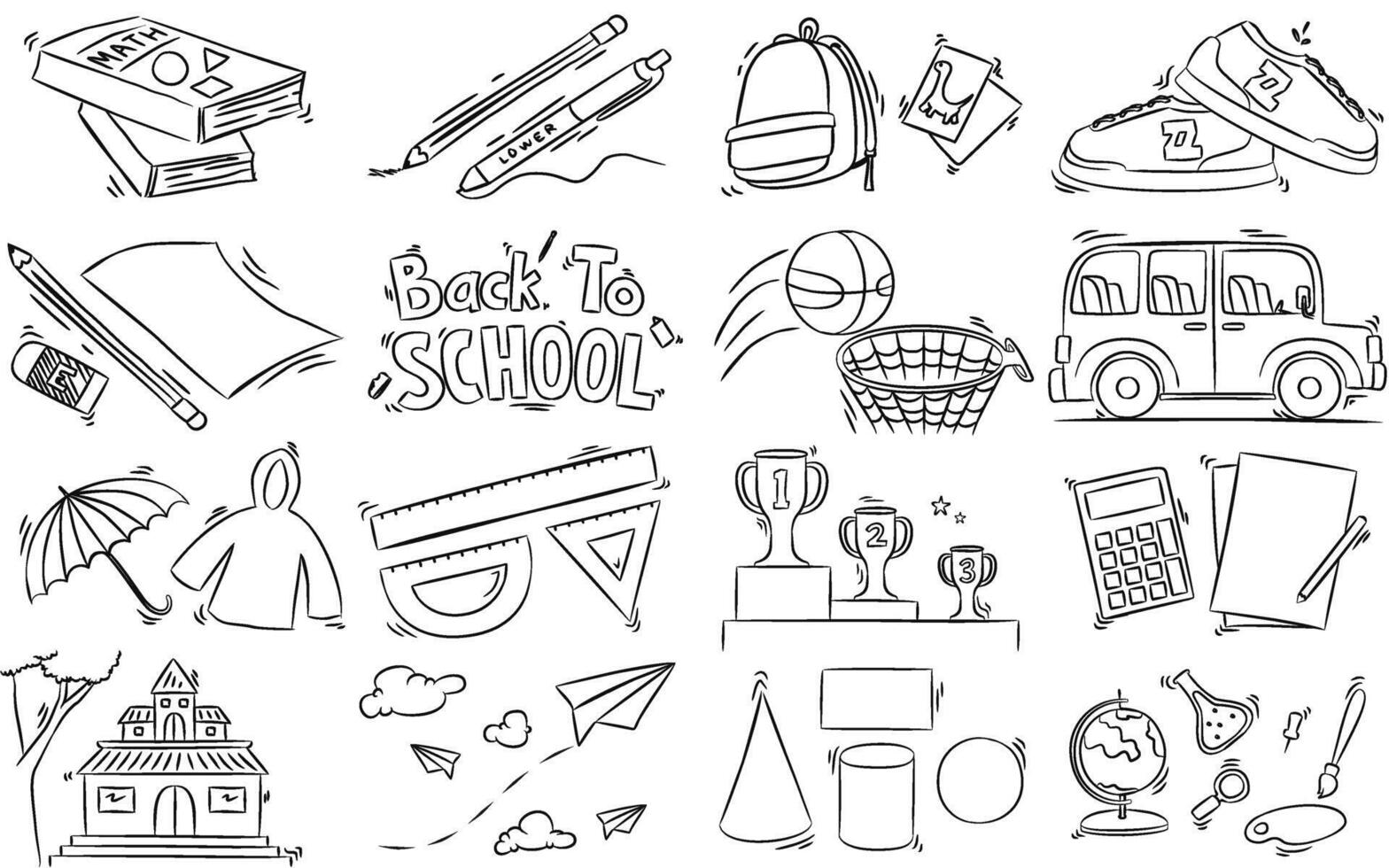Hand drawing illustration of school ornament. vector