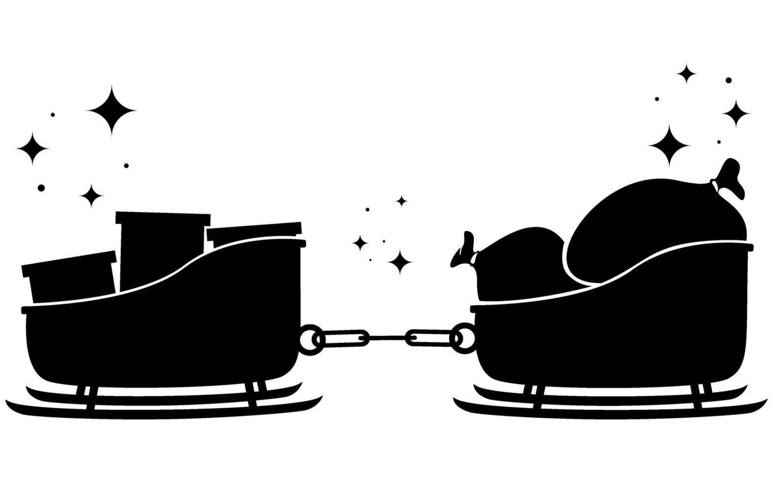 Santa claus in sleigh with gifts vector