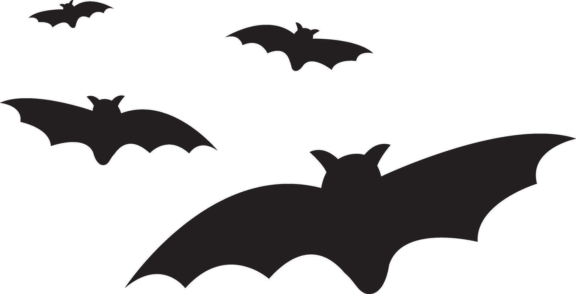 Illustration of a group of bats flying on the night of Halloween. vector