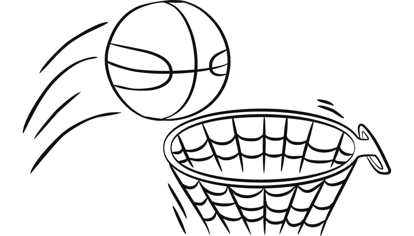 Basketball ball in basket with net vector