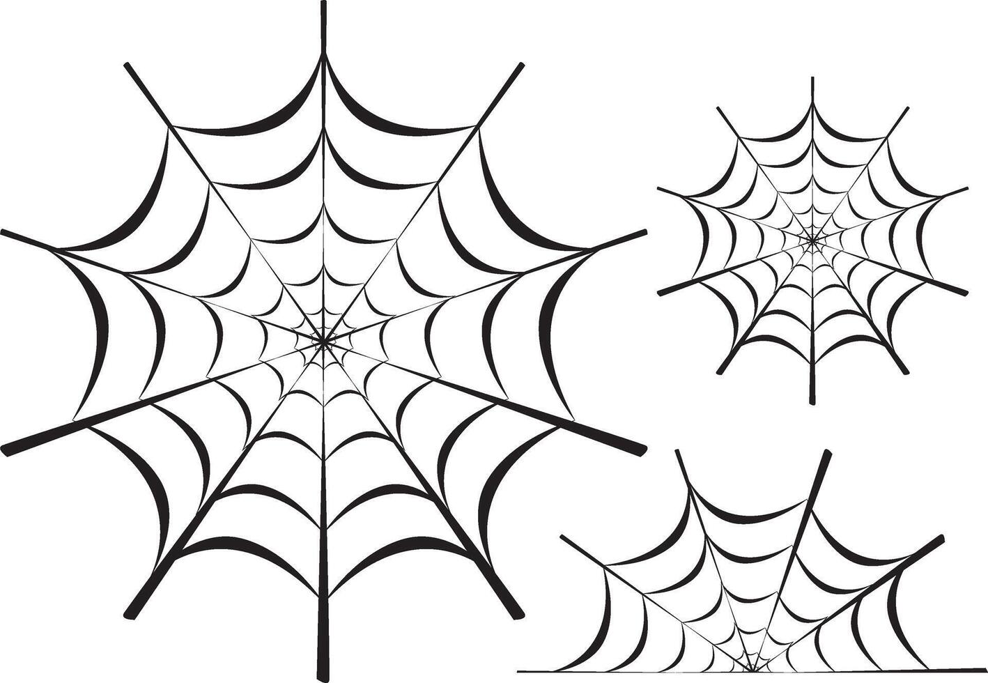 Spider web in different size. vector