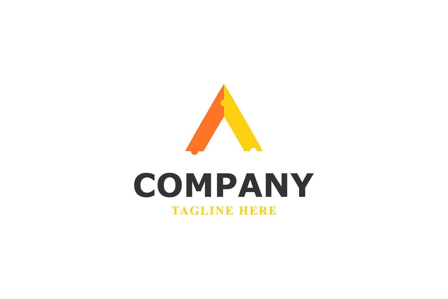 modern a letter logo with puzzle pieces vector