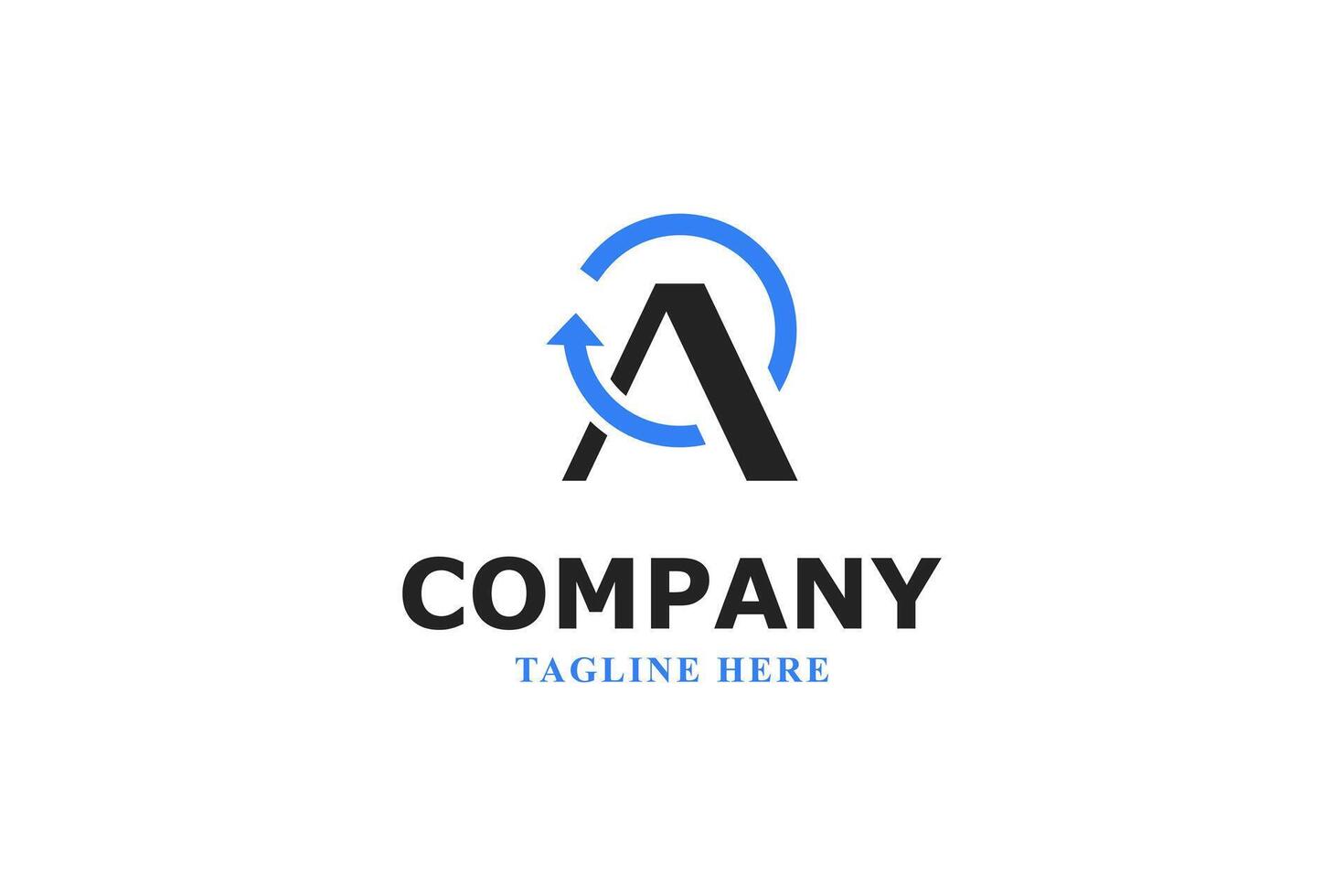 modern a letter logo with refresh arrow vector