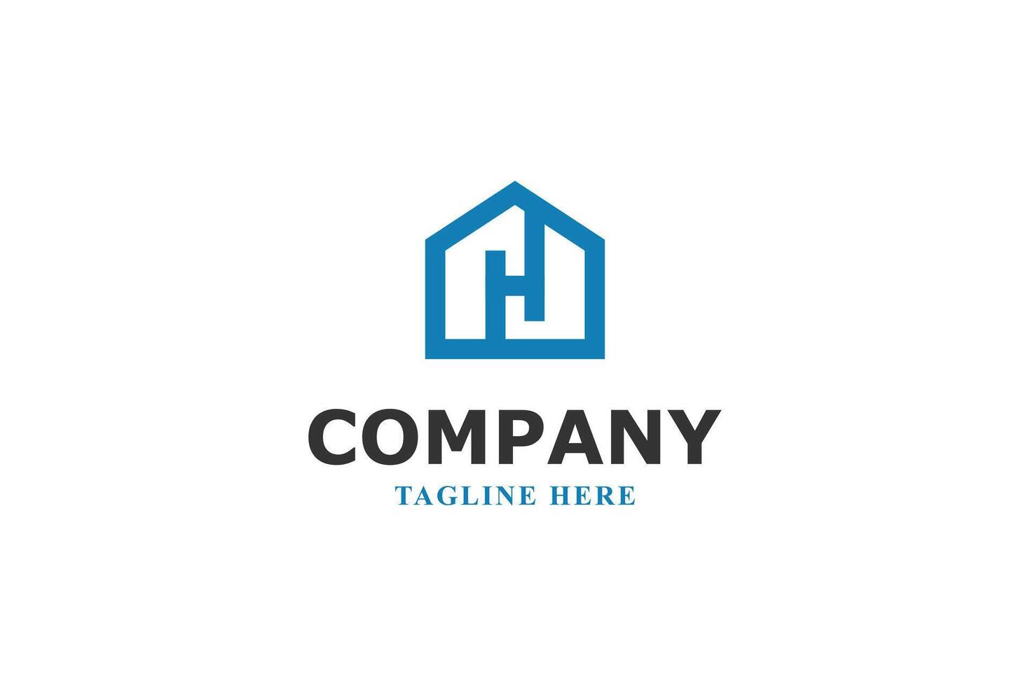 letter h with house and building logo vector